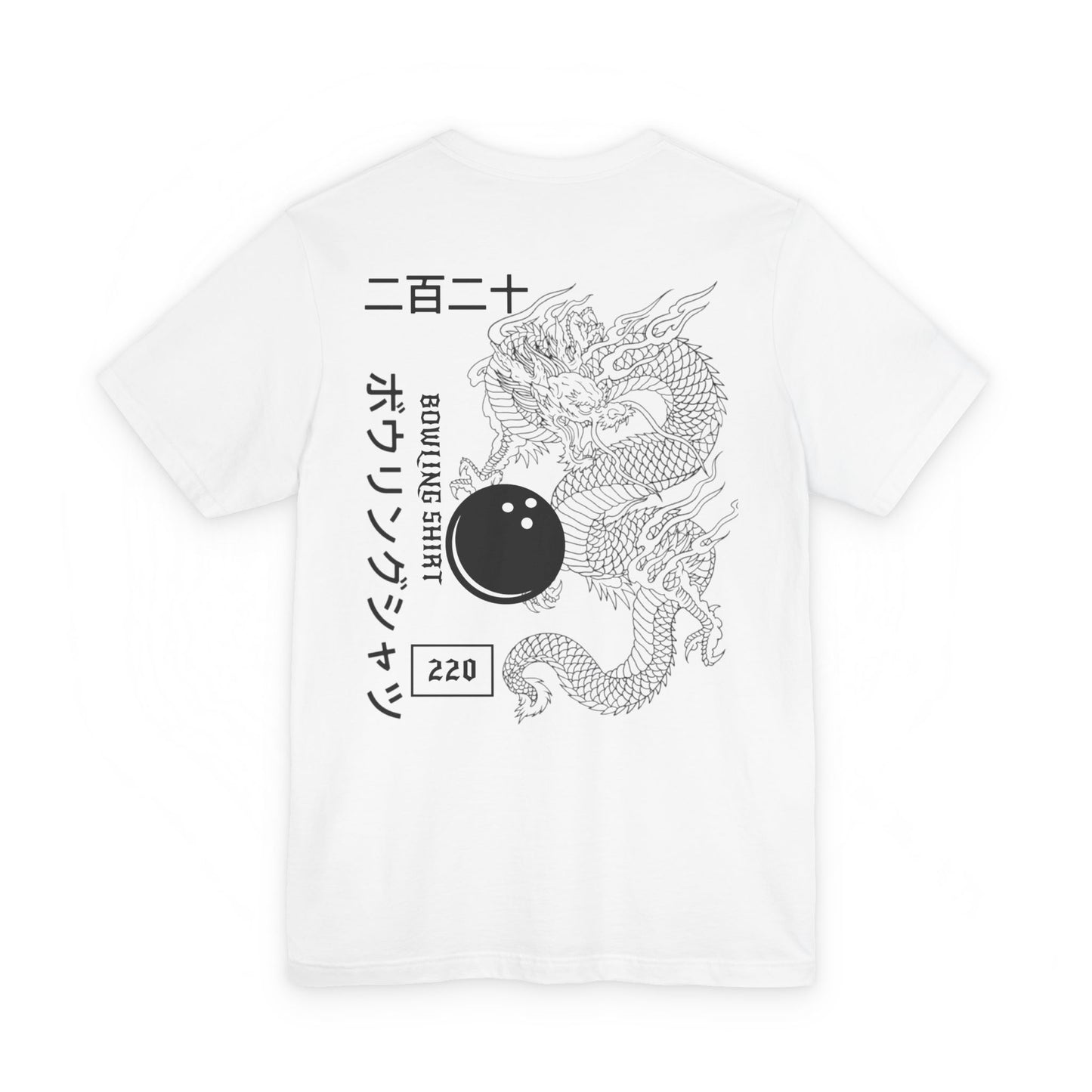 B/W Japanese Dragon Bowling Shirt